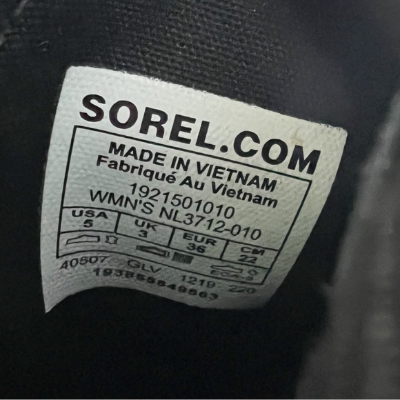 Sorel Cate Chelsea Ankle Boot Black Leather Block Heel Bootie Women’s size 5 - Picture 7 of 12